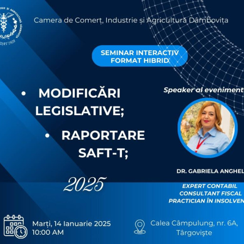 Seminar important pentru antreprenori și contabili, organizat de Camera de Comerț Dâmbovița