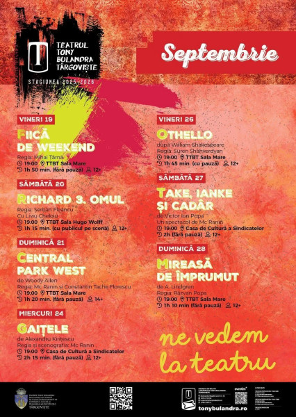 Teatrul Tony Bulandra deschide stagiunea 2025–2026 cu „Fiică de weekend”