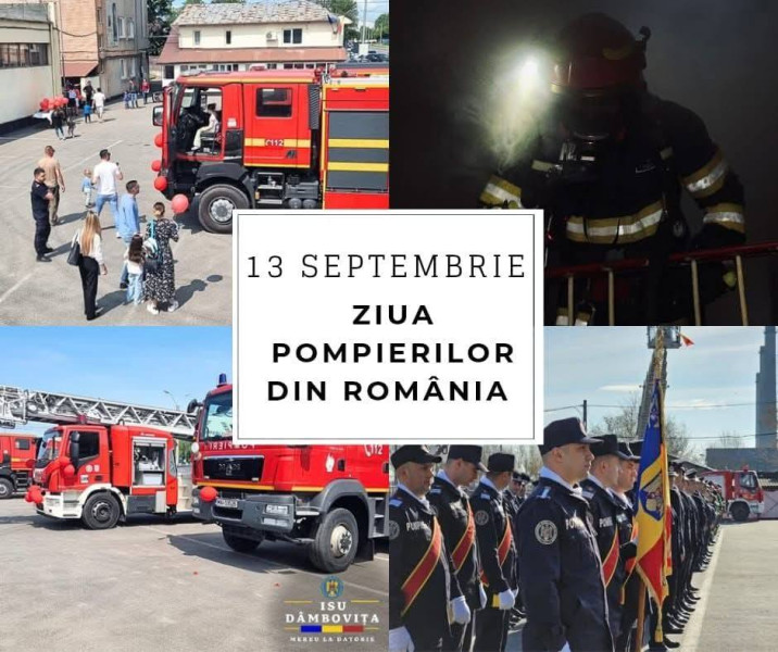 Ziua pompierilor sărbătorită în România cu porți deschise în Dâmbovița
