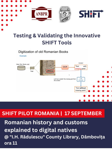 Biblioteca Județenă Dâmbovița găzduiește evenimentul Pilot SHIFT Târgoviște – Istoria și obiceiurile românești explicate nativilor digitali