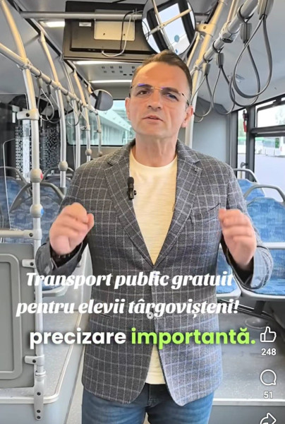 Elevii din Târgoviște beneficiază de transport public gratuit la început de an școlar