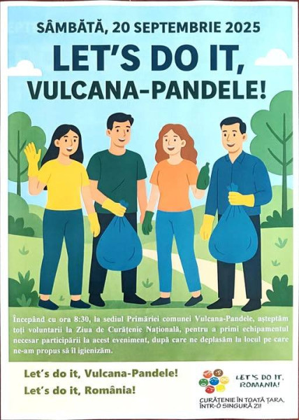 Vulcana-Pandele se alătură campaniei naționale Let’s Do It, Romania!