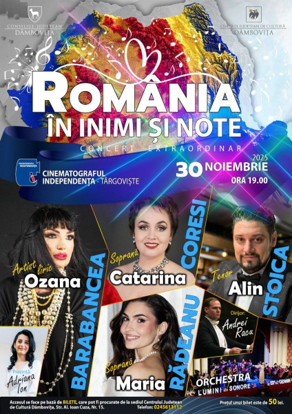 Concert extraordinar dedicat Zilei Naționale a României la Târgoviște