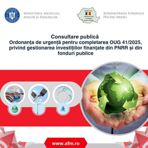 Ministerul mediului propune completări pentru gestionarea investițiilor PNRR