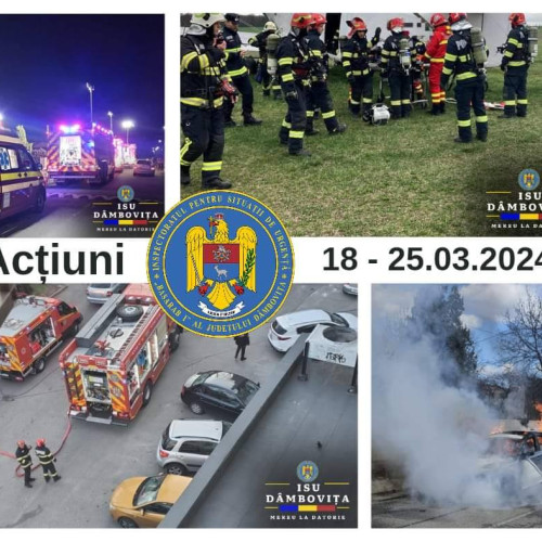 Pompierii dâmbovițeni au luptat cu 40 de incendii în săptămâna trecută, 236 de cazuri medicale și alte situații de urgență